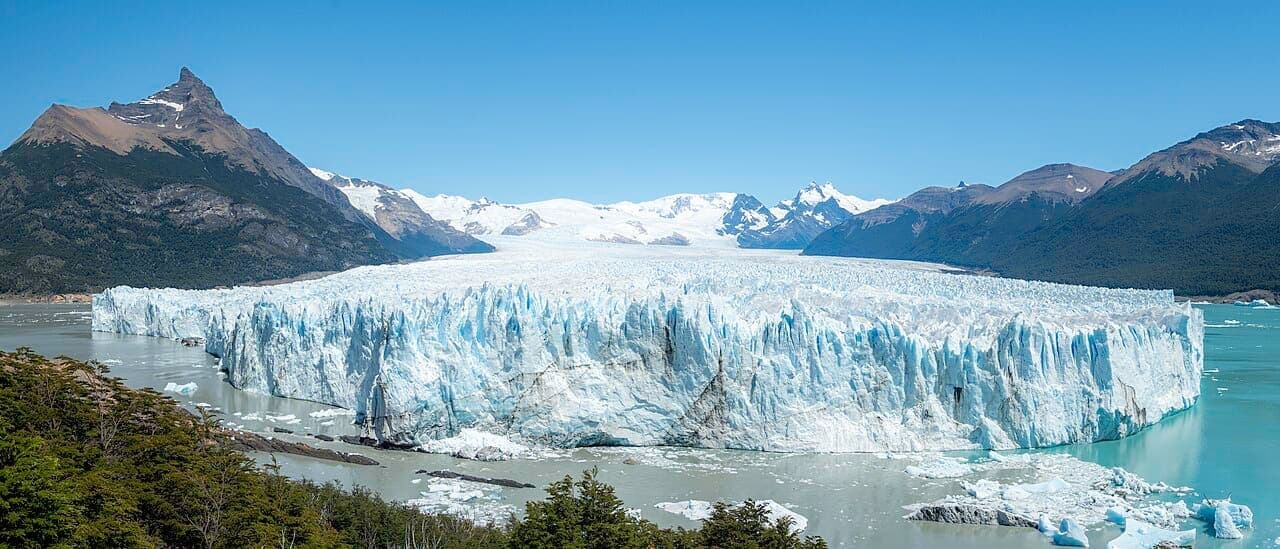 Blue ice front of Perito Moreno glacier