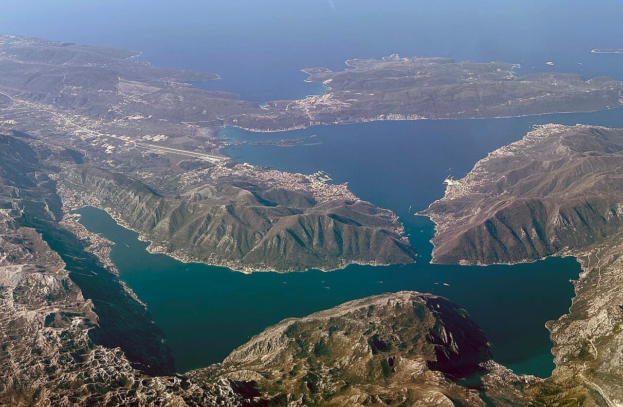 Bay between the mountains in the Bay of Kotor