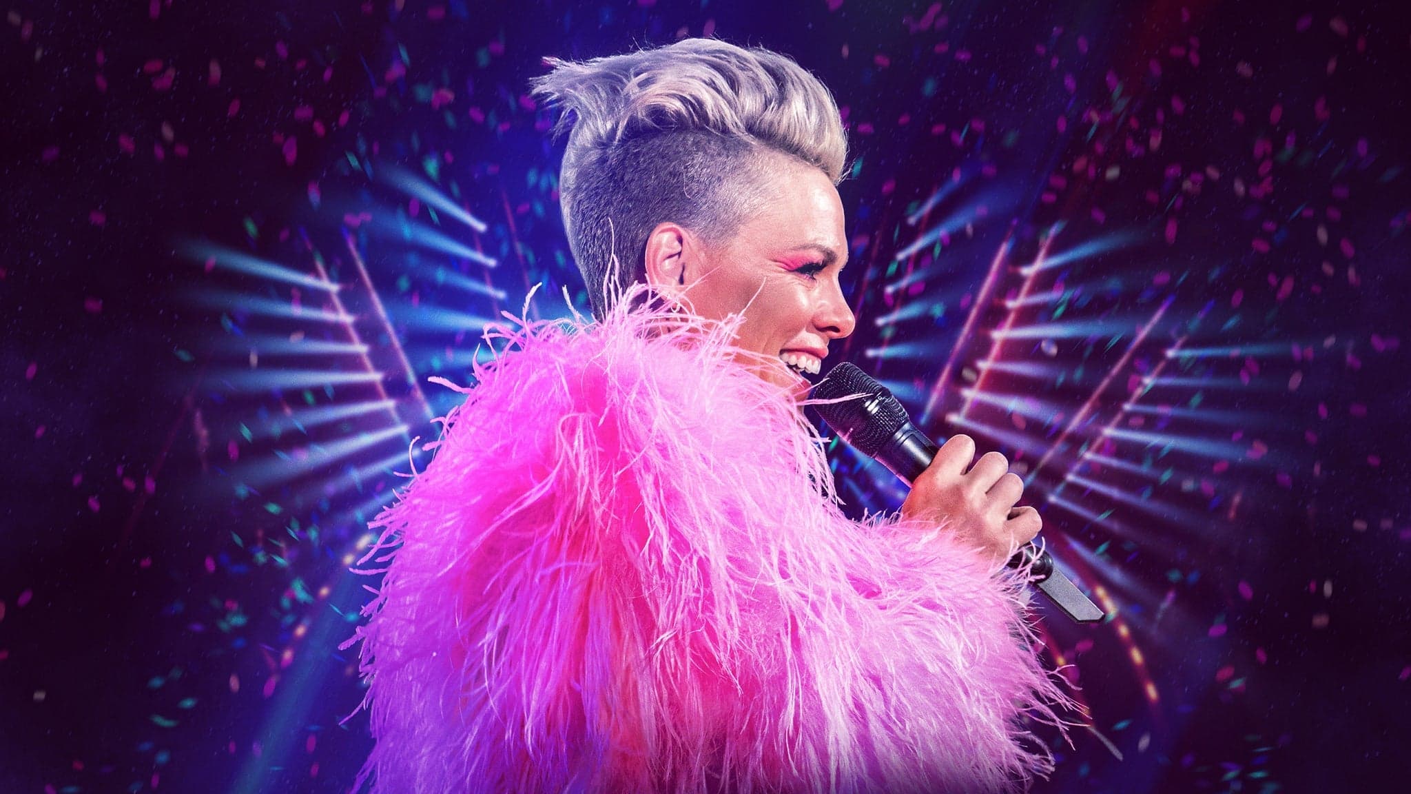 Acrobatic stage show at a P!NK stadium concert