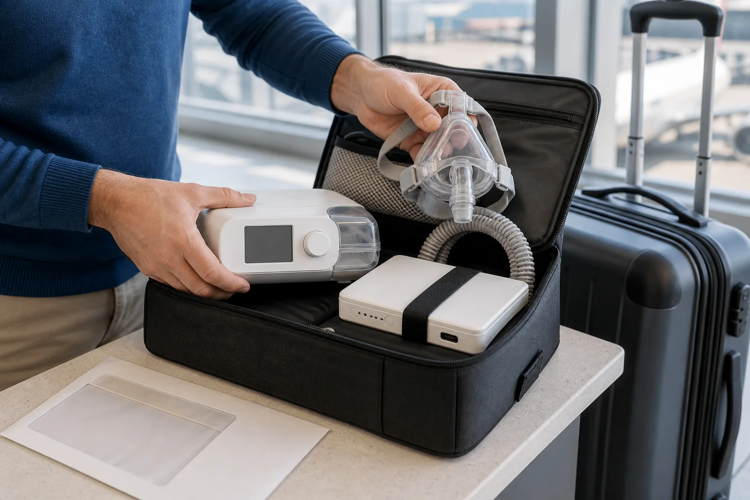 Kabin bagajında güvenli taşınan CPAP ve tıbbi cihaz
