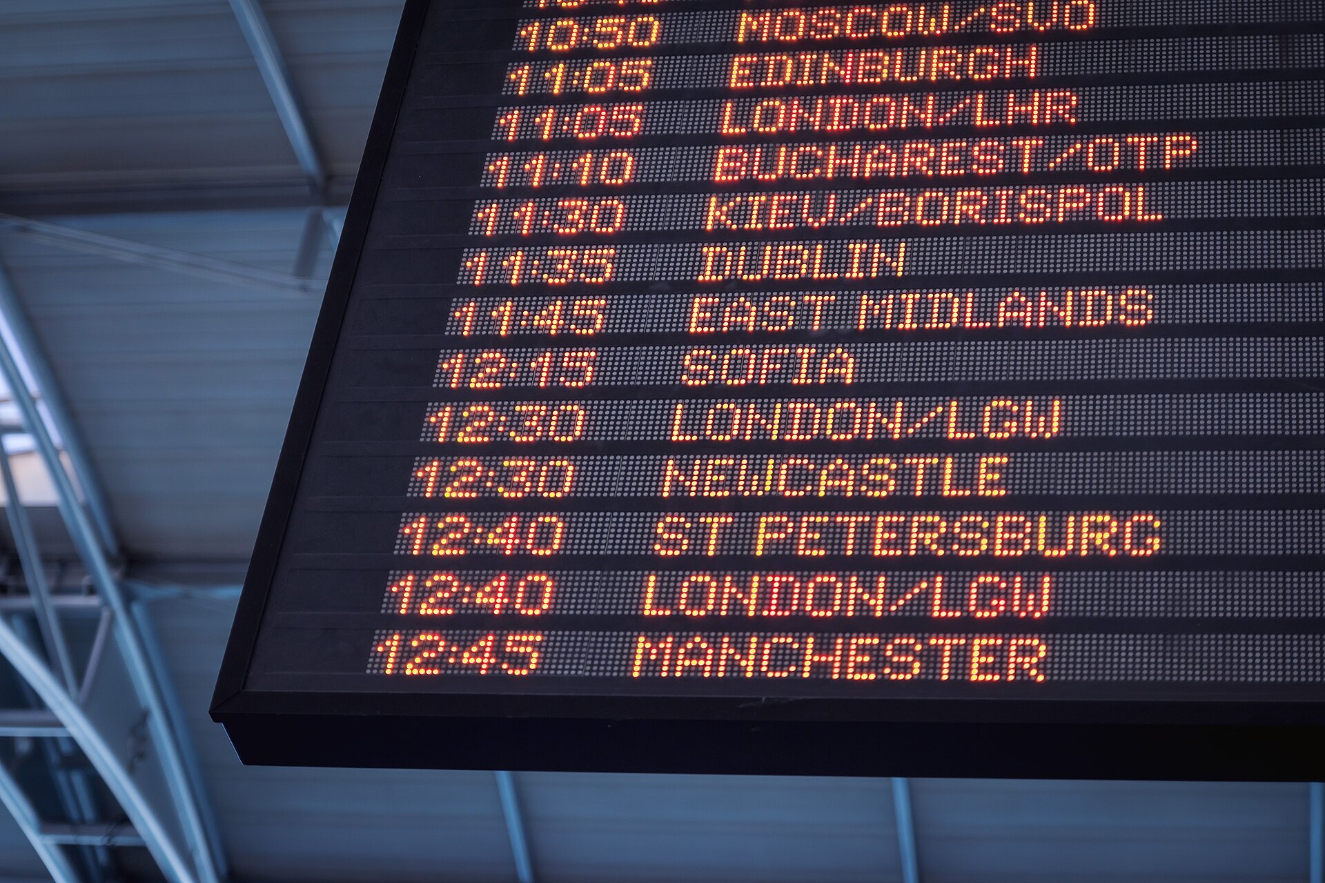 Airport flight information screens