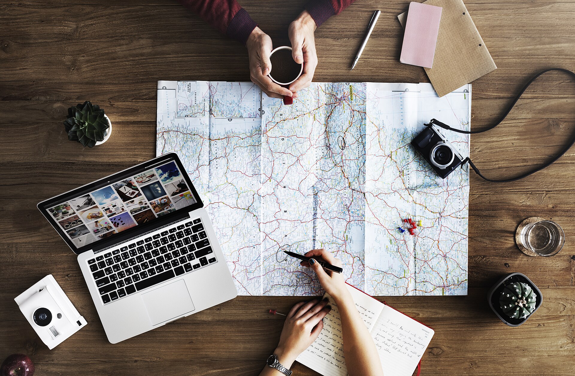 Phone and passport along with travel plan